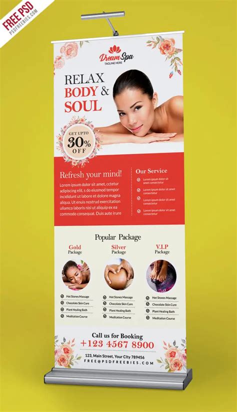 Beauty and Spa Roll-up Banner Template PSD | PSDFreebies.com