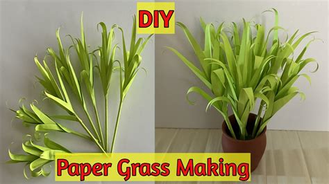 How To Make Paper Grass Paper Grass Diy Paper Grass Paper Craft Making Grass Out Of Paper Diy