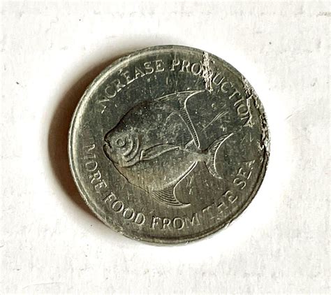 Rare Singapore St Series Cent Aluminium Coin Mm Pomfret Fish