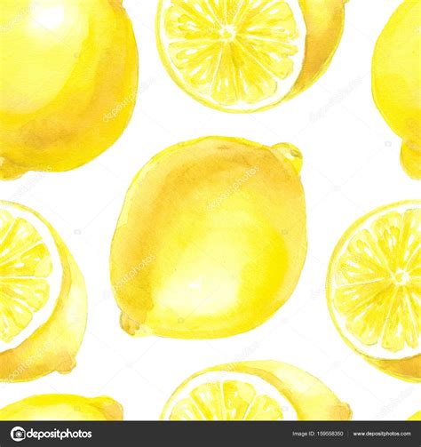 Watercolor Lemon Pattern Stock Photo By ©katerinamk 159558350