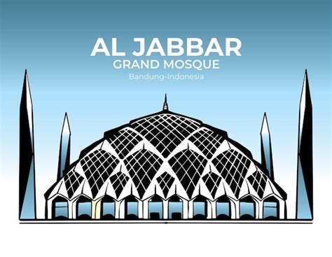 Premium Vector Al Jabbar Grand Mosque In Bandung City Indonesia