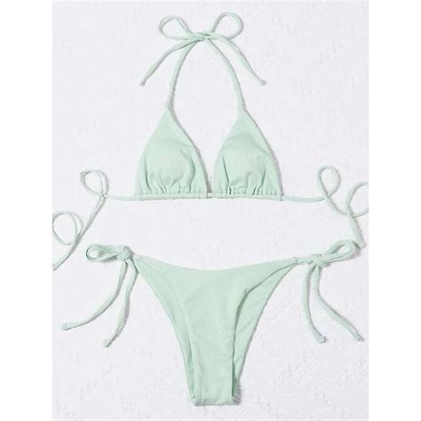 Sea Green Bikini Women S Fashion Swimwear Bikinis Swimsuits On Carousell