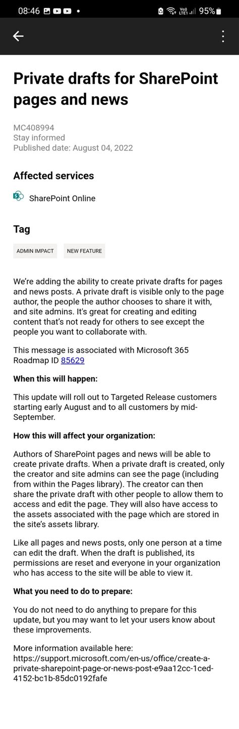 Phil Worrell On Twitter Sharepoint Private Page Drafts Rolling Out