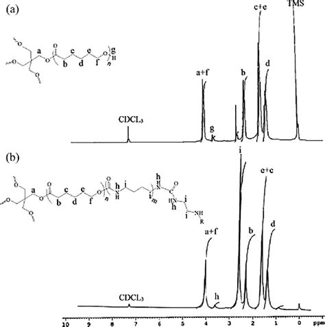 Typical 1 H Nmr Spectra Of Two Synthesized Compounds Pcl Pre Polymer