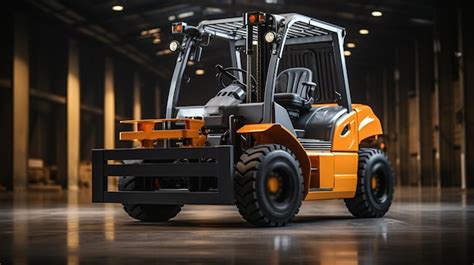 Premium Ai Image Forklift Standing In Warehouse