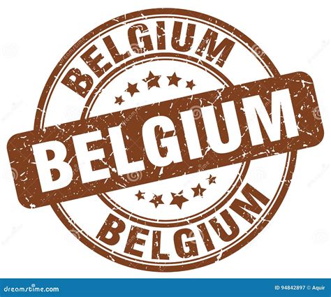 Belgium Brown Grunge Round Vintage Stamp Stock Vector Illustration Of