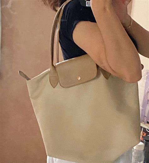 Longchamp Look Alike Ukuran Medium Mocca Fesyen Wanita Tas Dompet