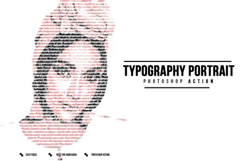 Typography Portrait Photoshop Action - Invent Actions