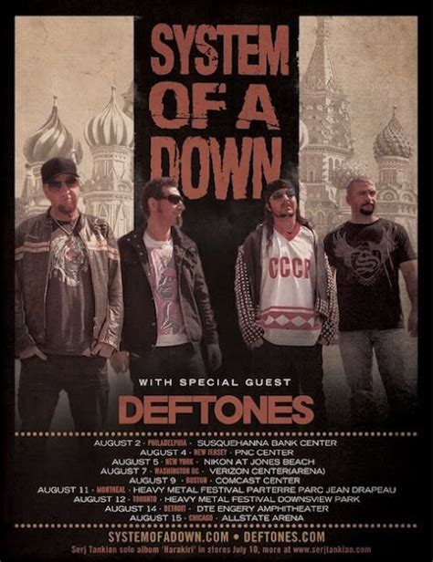 Horns Up Rocks Tour Poster Revealed For System Of A Down Deftones