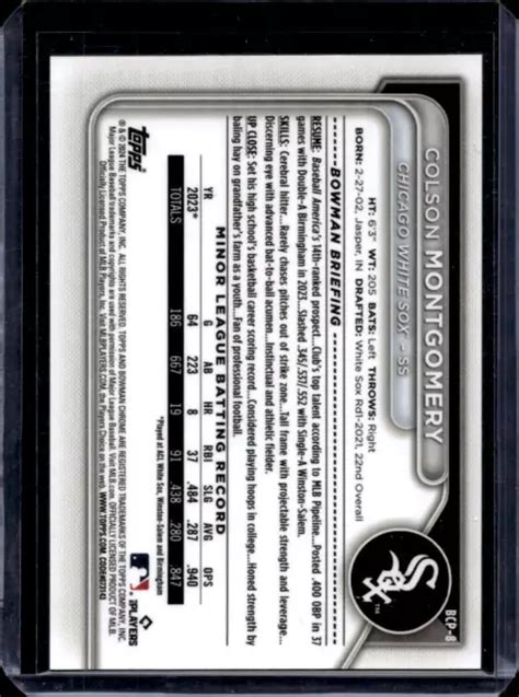 2024 BOWMAN CHROME Colson Montgomery Aqua Shimmer Perspective