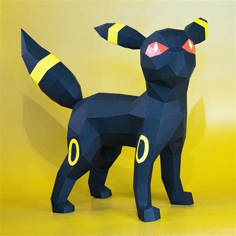 Pokemon Umbreon Eevee Evolution 3d Papercraft Pdf Svg Templates For