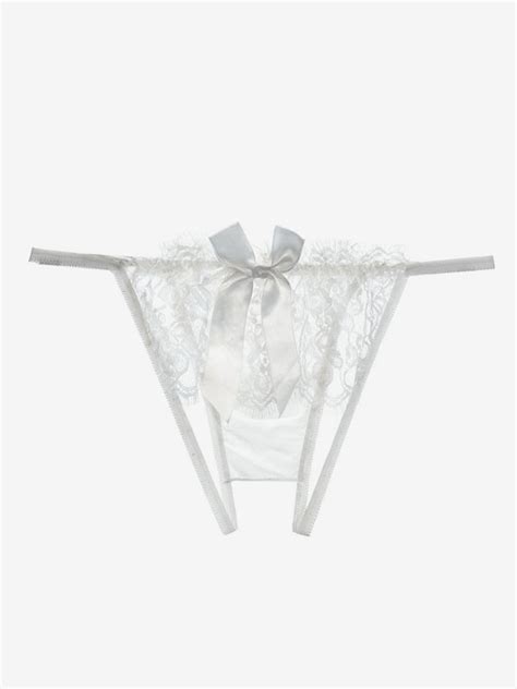 Sexy Panties Women White Piece Lace Underwear Bows Lingerie Milanoo