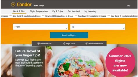 Sch N Bild Condor Online Check Inn Condor Online Check In Flug
