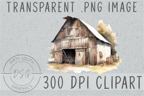 Watercolor Old Wood Barn Graphic By Dirty South Graphics Creative Fabrica