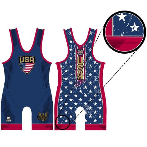 Stars And Stripes Blue Sublimated Wrestling Singlet Blue Chip Wrestling