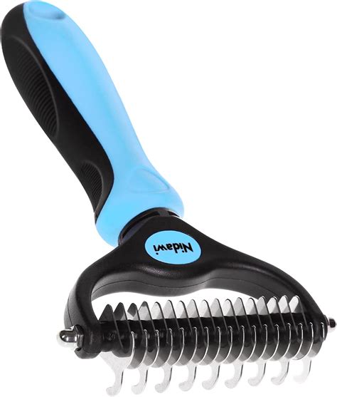 Nidawi Pet Dog Grooming Brush Double Sided Shedding And Dematting