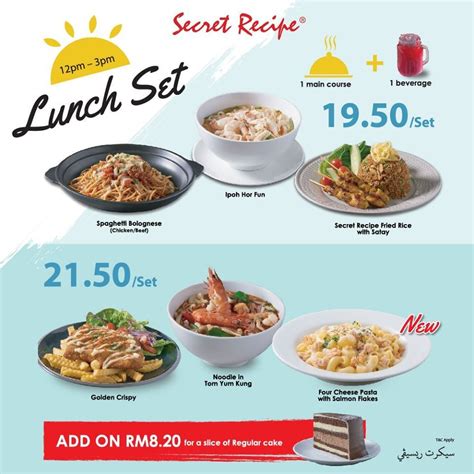 Secret Recipe Menu Lunch - Recipe Reference