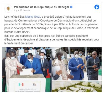 Macky Sall a procédé à la pose de la première pierre du Centre national