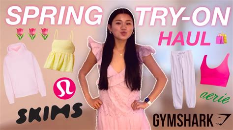 Spring Try On Haul🌷skims Lululemon Pacsun And More Youtube