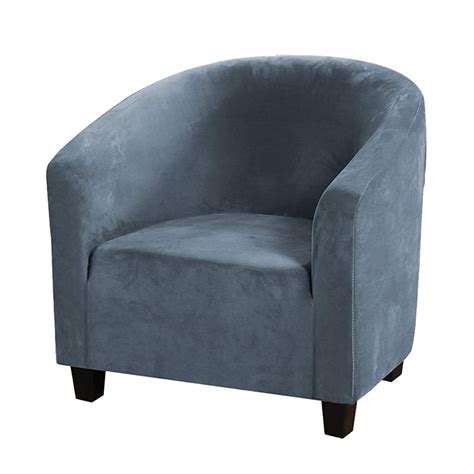 Stretch Velvet Club Chair Covers Bar Living Room Tub Barrel Armchair