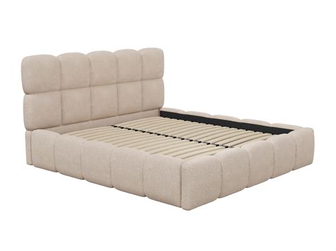 Lit Coffre X Cm En Tissu Bouclette Beige Damado