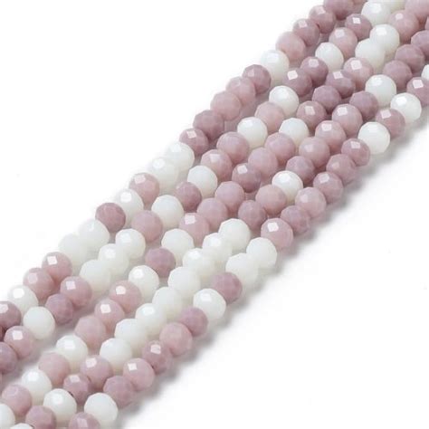 Pale Purple And White Crystal Rondelle Bead Riverside Beads