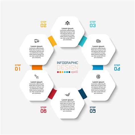 Hexagonal Shape Infographic With Colorful Circle Connection