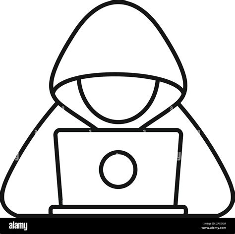 Cyber hacker icono Esbozo cyber hacker icono vectoriales para diseño