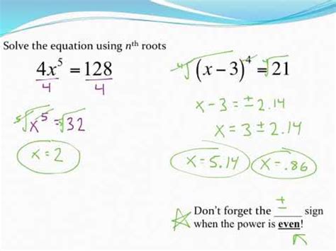 Solving Equations With Nth Roots With Application YouTube