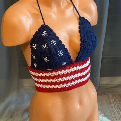 American Flag Bikini Etsy