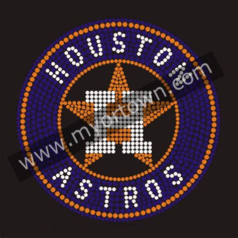 Houston Astros Rhinestone Iron On Appliqu Transfer Design Hotfix