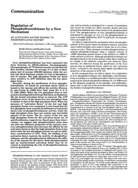 (PDF) Regulation of phosphofructokinase by a new mechanism. An ...