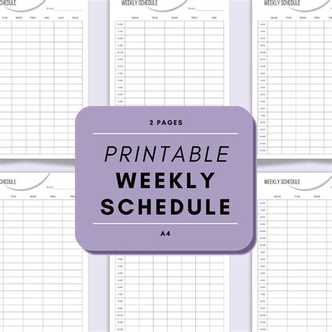 Printable Weekly Schedule / Printable Weekly Planner PDF - Etsy