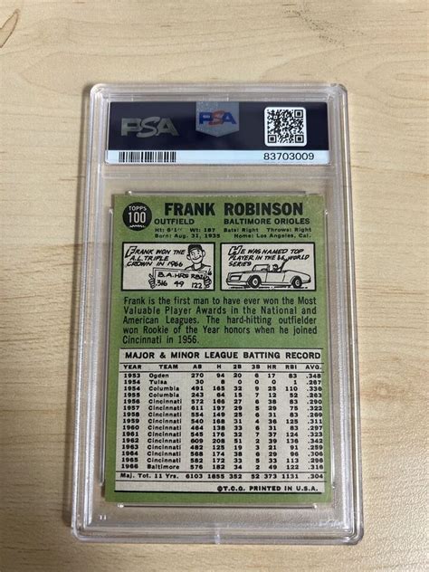 1967 Topps Frank Robinson 100 PSA 9 EBay