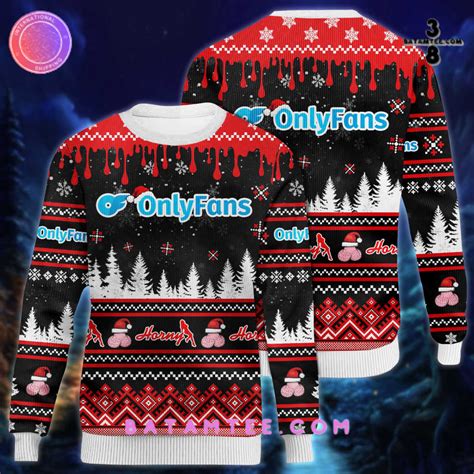 OnlyFans Horny Christmas Ugly Sweater Batamtee Shop Threads Totes Your Style Destination