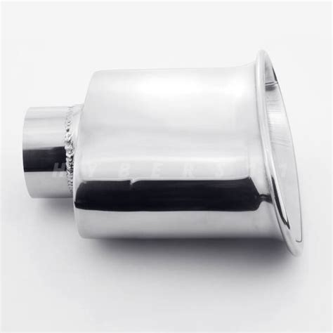 Oval Stainless Steel Resonated Exhaust Tip Inlet Long Rolled