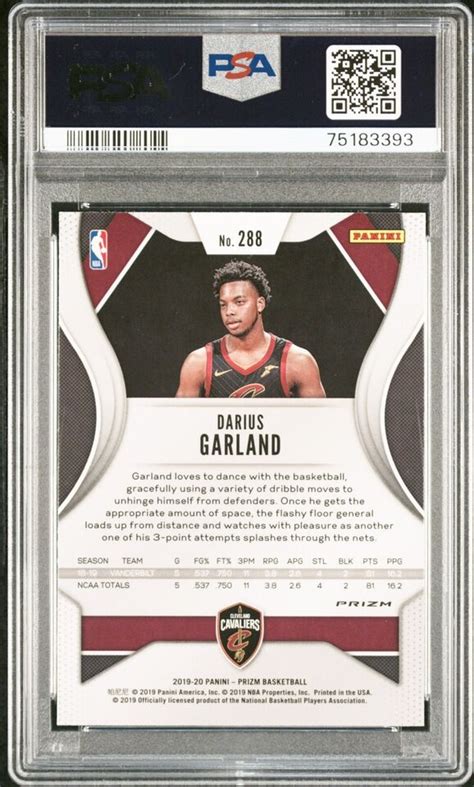 Panini White Sparkle Prizm Darius Garland Rc Rookie Ssp