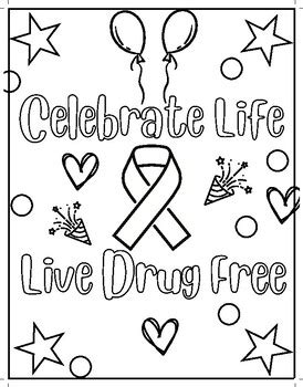 Red Ribbon Week Coloring Page 2022 by Vanessa Huizar | TpT