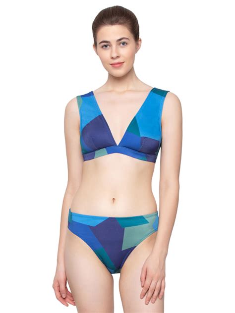 Buy Sloggi Women Shore Kiritimati Recycled Fabric Highleg Bikini Brief Blue Online