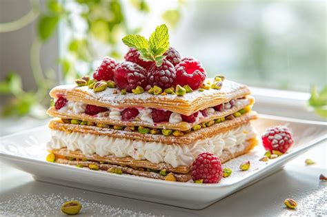 Millefeuille léger au citron framboise et pistache la recette idéale