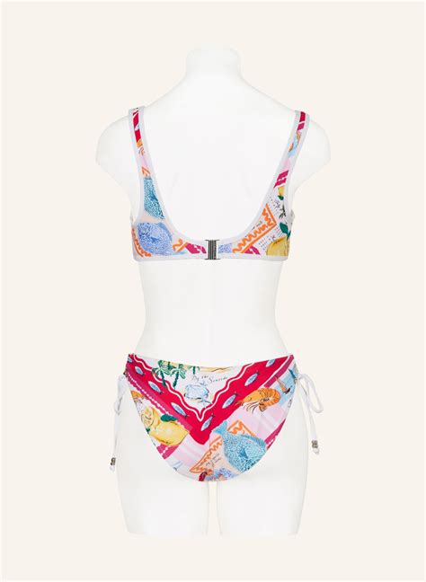 SEAFOLLY Triangel Bikini Hose WISH YOU WERE HERE In Blau Gelb Orange