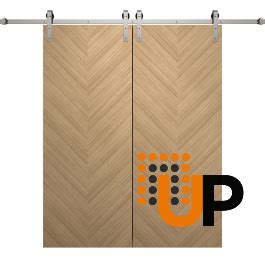 Modern Double Barn Door 36 X 80 Inches Ego 5005 Natural Oak 13FT