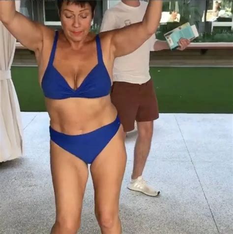 Bikini Clad Denise Welch 59 Is Embarrassingly Proud As She Dances To