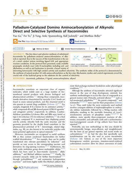 Pdf Palladium Catalyzed Domino Aminocarbonylation Of Alkynols Direct