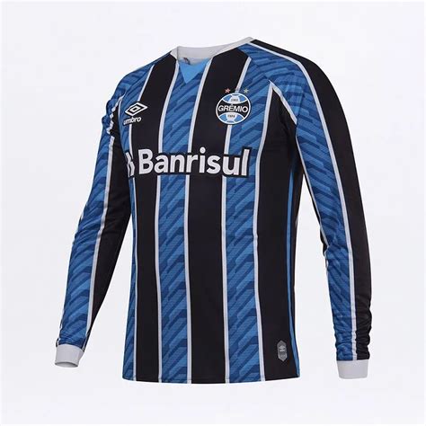 Camisa Umbro Gr Mio Oficial Manga Longa Submarino