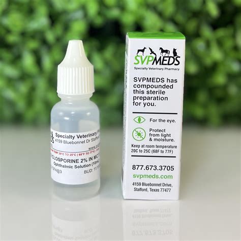 Cyclosporine Ophthalmic Solution compounded for dogs.