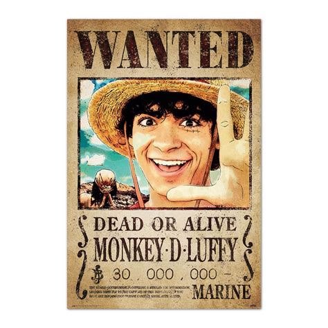poster  piece wanted monkey  luffy netflix erik editores