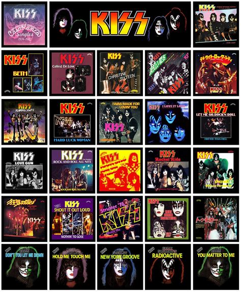 KISS multi pack of 27 album cover refrigerator magnets