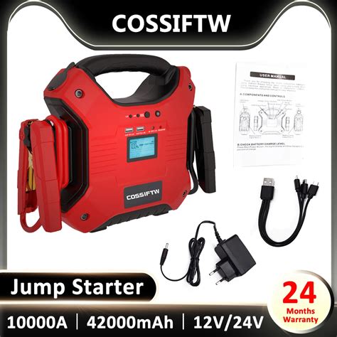 Cossiftw 5000a Car Jump Starter Power Bank 46800mah Portable Battery