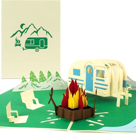 Papercrush Carte Pop Up De Camping Avec Caravane Carte D